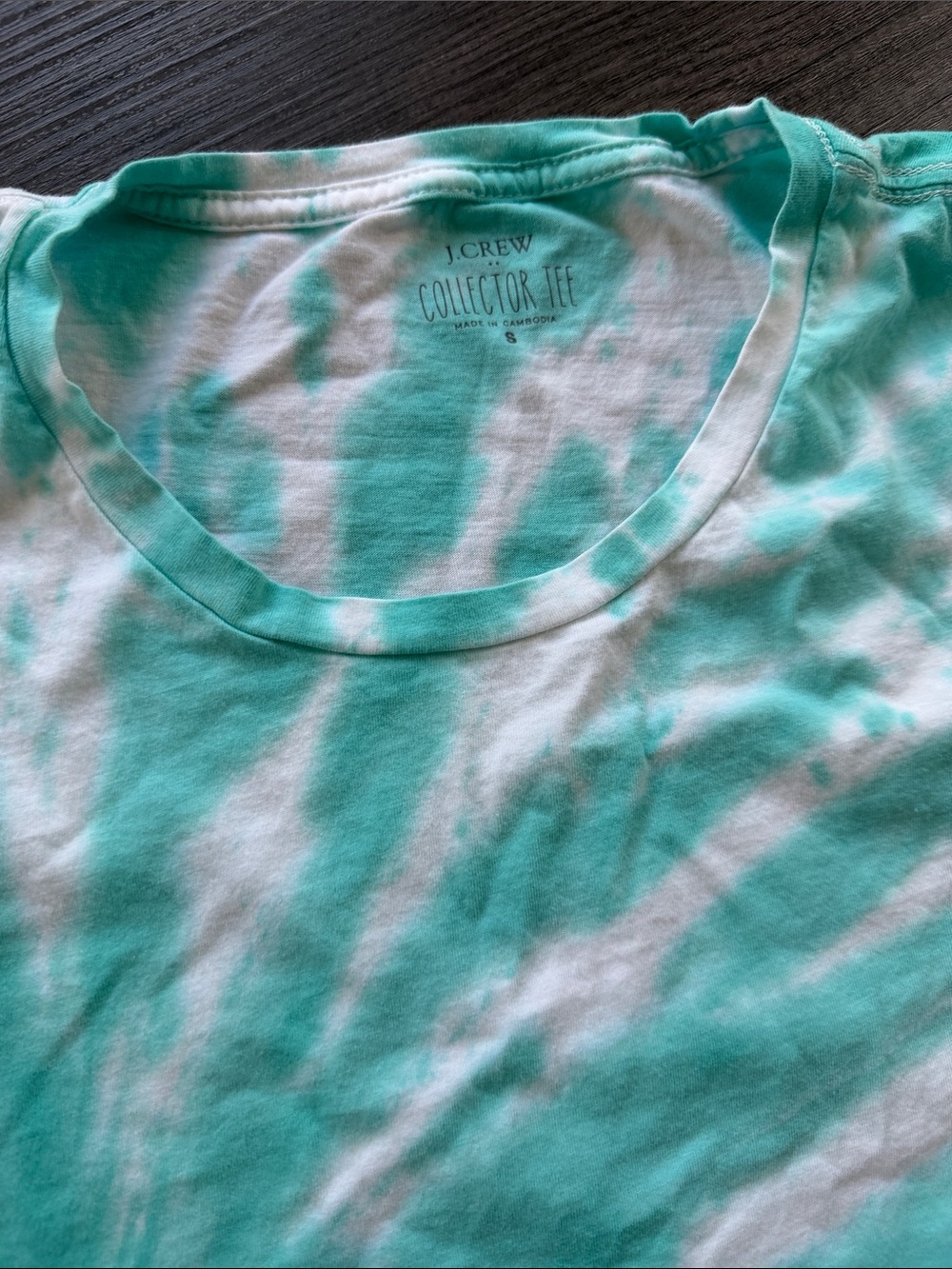 J. Crew Tie-Dye Tee in Mint Green & White